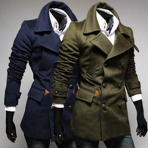 Trench coat Manteau Homme classique elegant epais Fashion